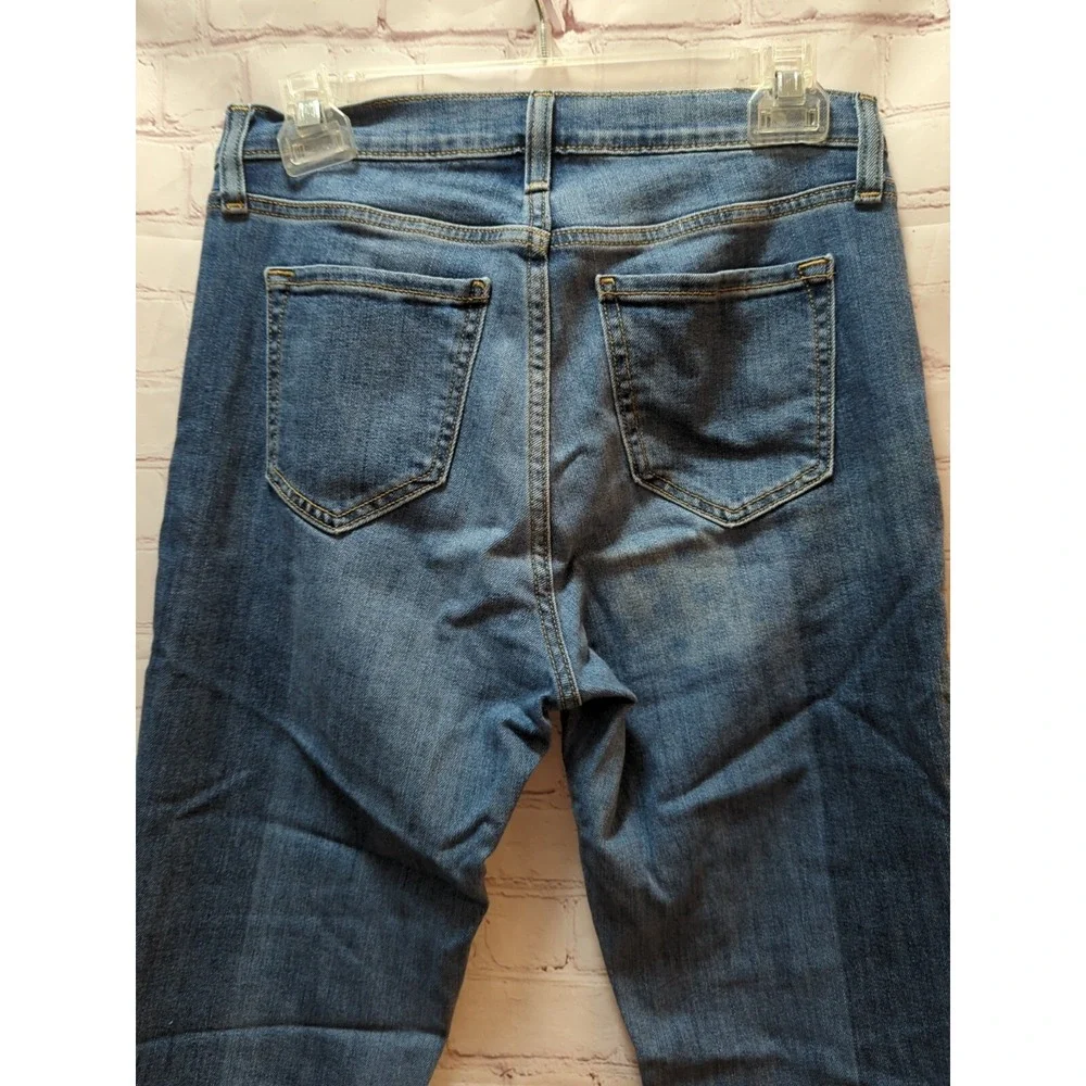 Old Navy blue jeans Boyfriend straight denim Women 4 tall mid rise ankle 2 tone